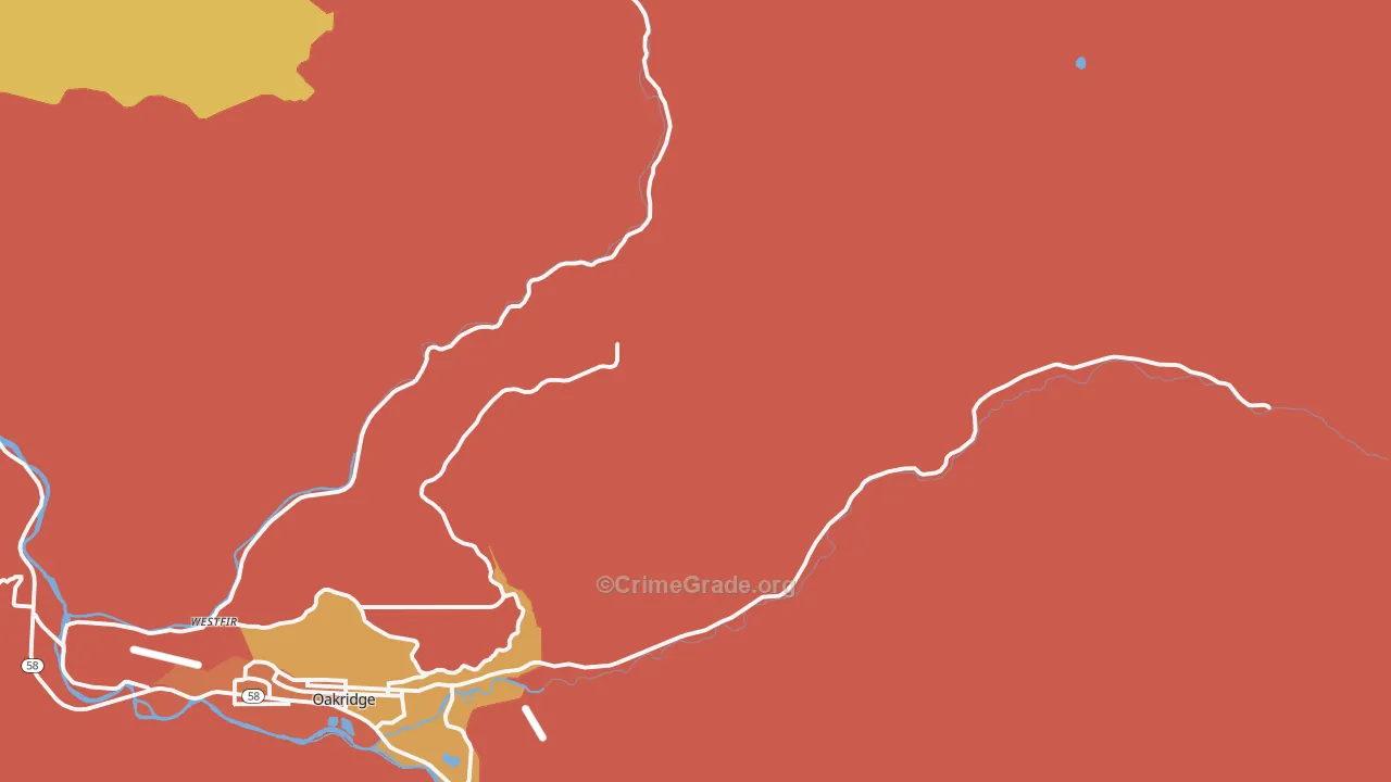 McCredie Springs, OR Map of Assault Rates