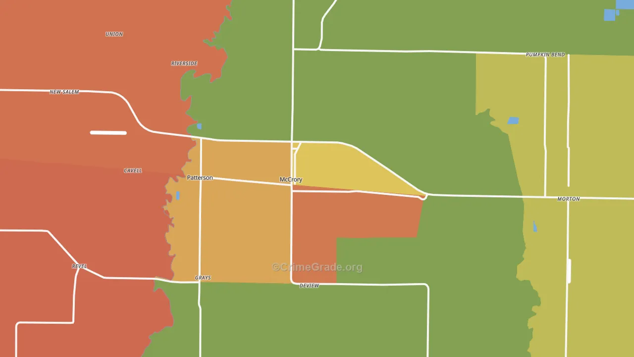 McCrory, AR Map of Assault Rates