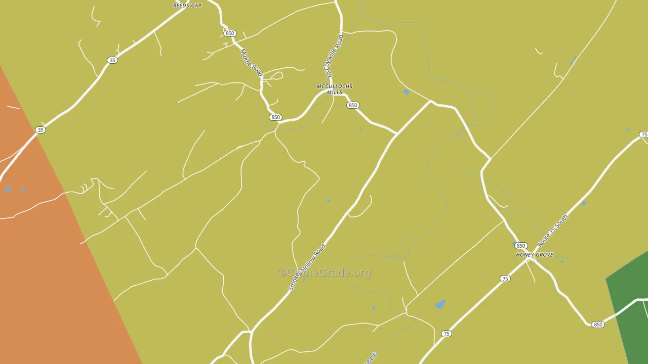 McCullochs Mills, PA Map of Assault Rates