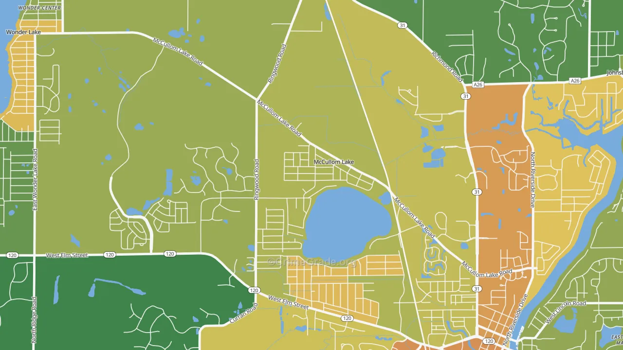 McCullom Lake, IL Map of Assault Rates