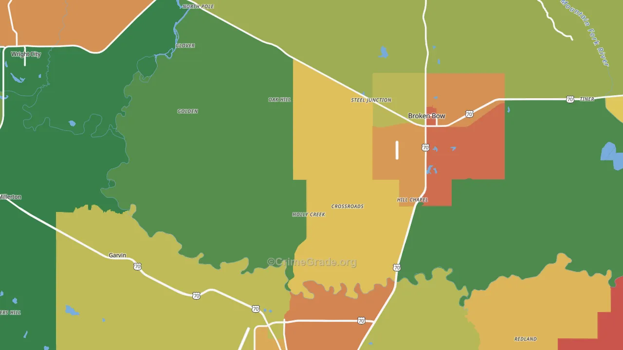 McCurtain County, OK Map of Assault Rates