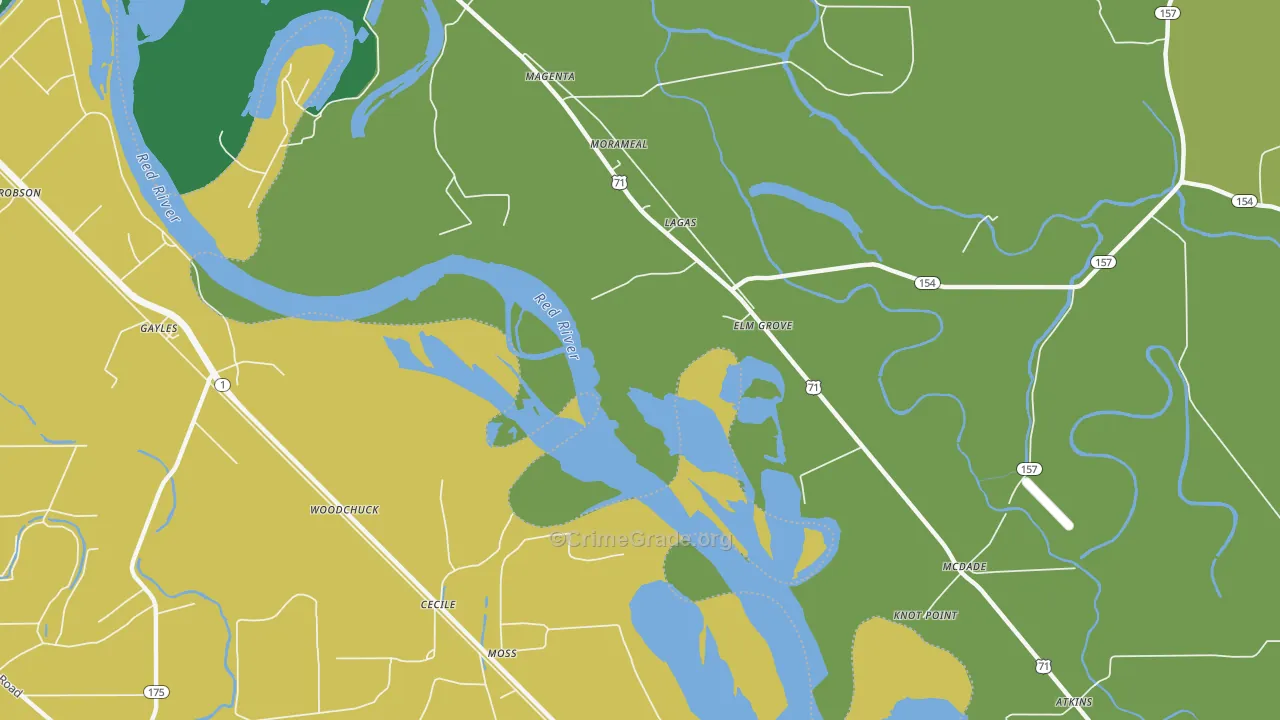 McDade, LA Map of Assault Rates