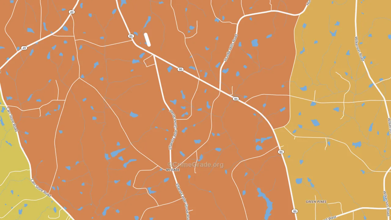 McDade, NC Map of Assault Rates
