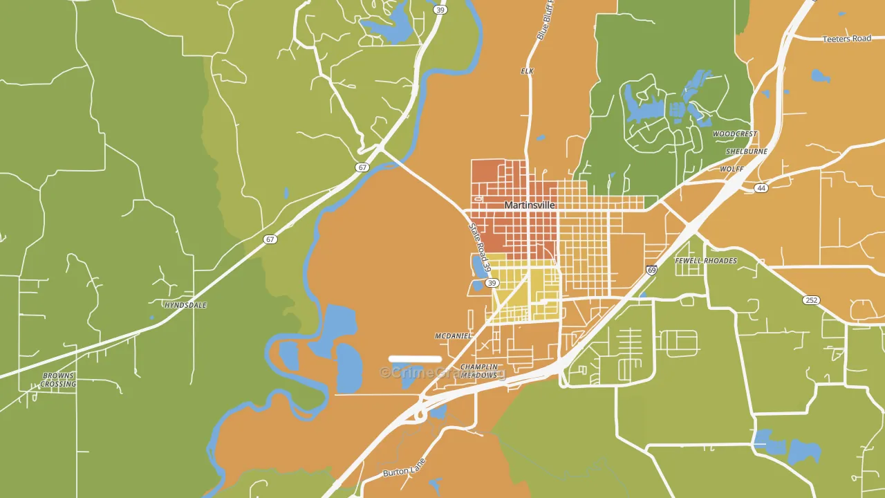 McDaniel, IN Map of Assault Rates
