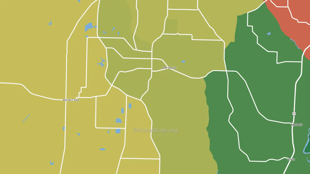McDavid, FL Map of Assault Rates