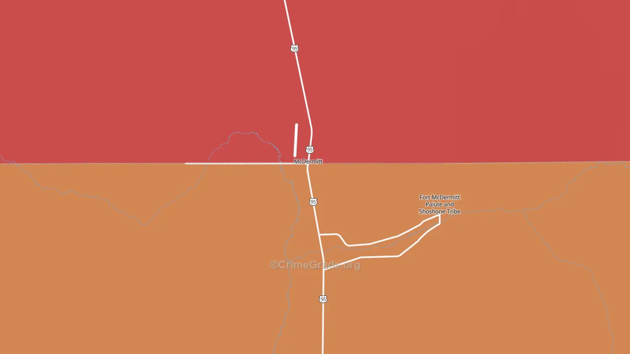 McDermitt, NV Map of Assault Rates