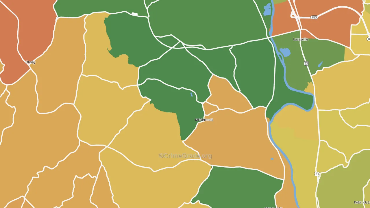 McDermott, OH Map of Assault Rates