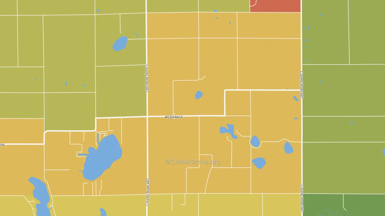 McDonald, MI Map of Assault Rates