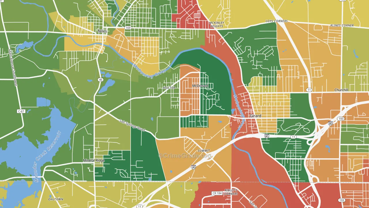 McDonald, OH Map of Assault Rates