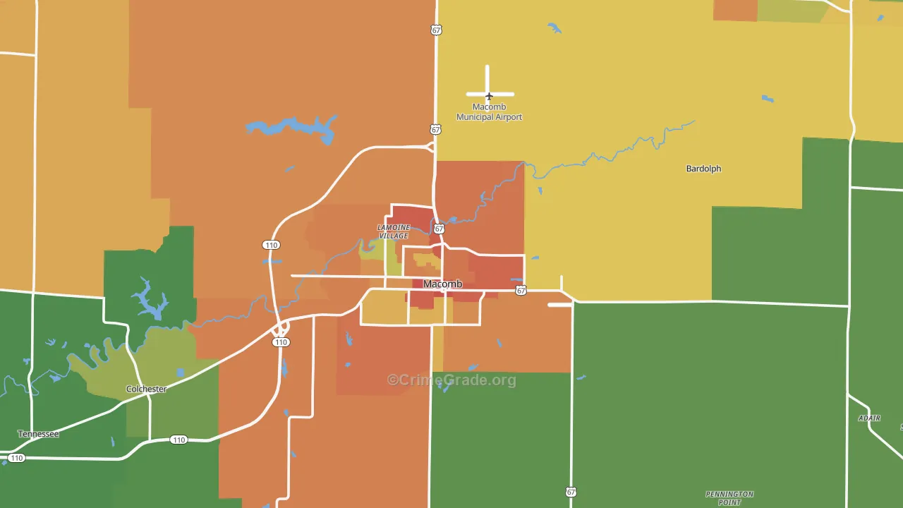 McDonough County, IL Map of Assault Rates