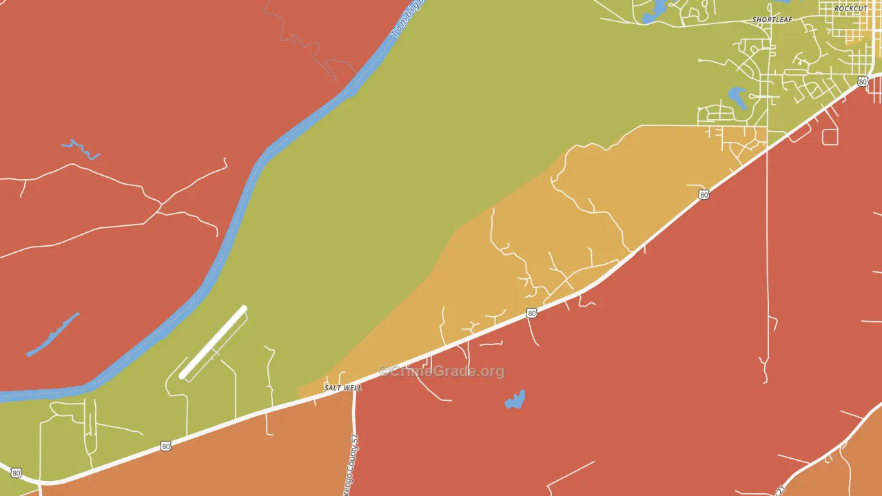 McDowell, AL Map of Assault Rates