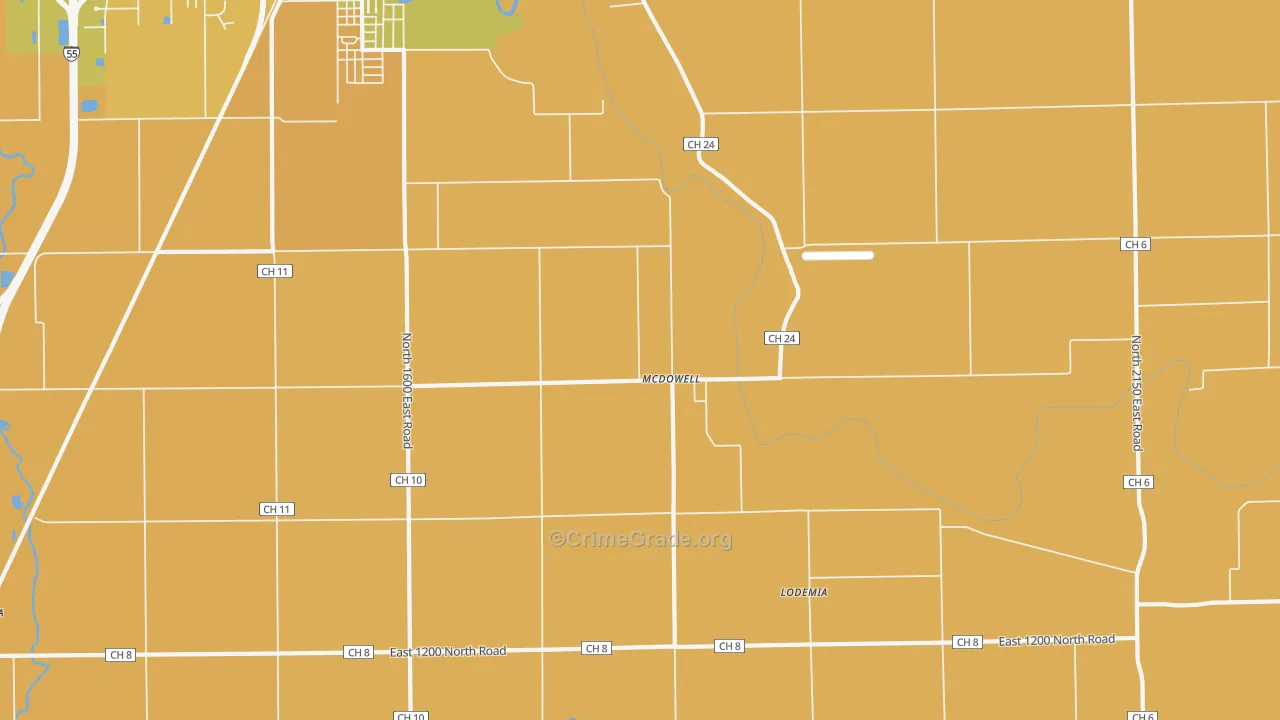McDowell, IL Map of Assault Rates