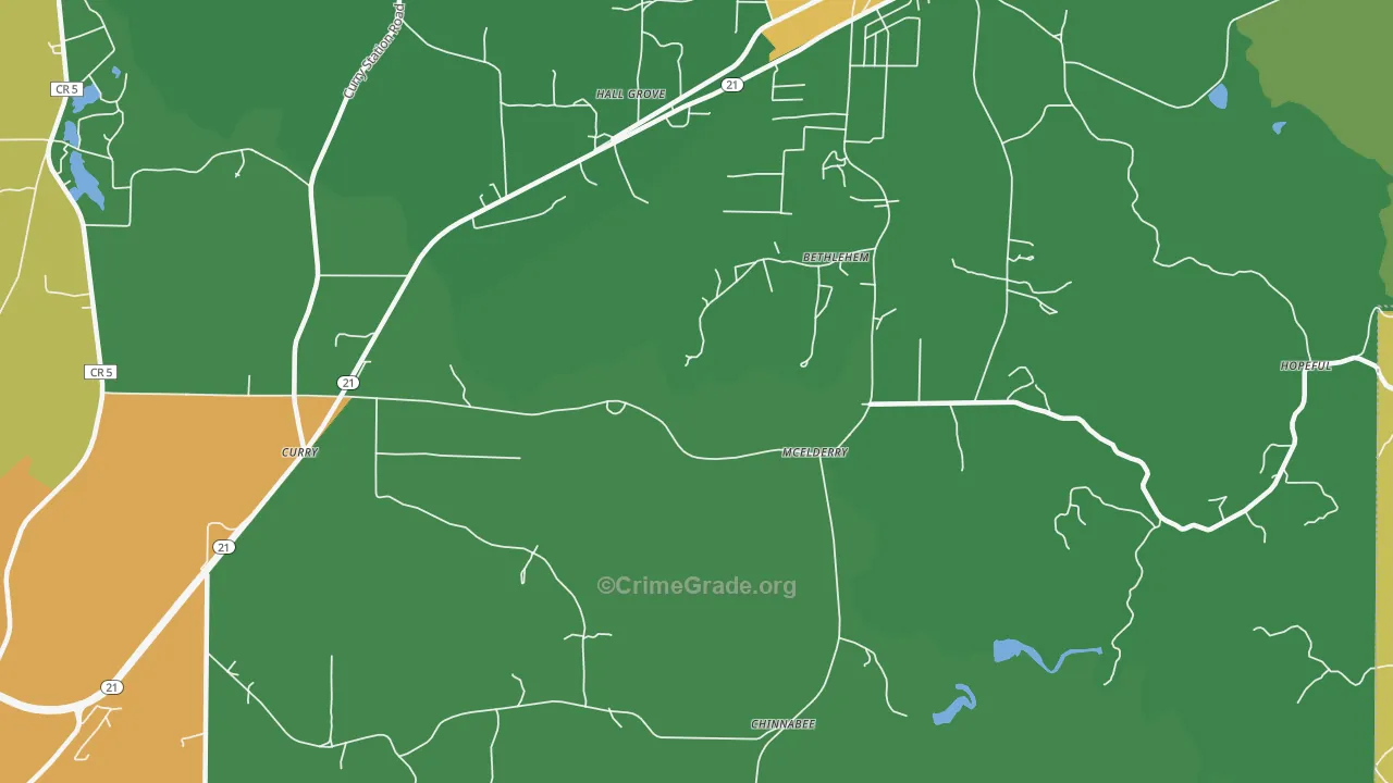 McElderry, AL Map of Assault Rates