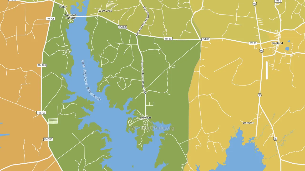 McElroy, TX Map of Assault Rates