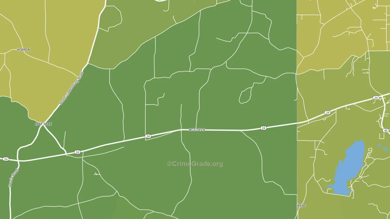 McElveen, MS Map of Assault Rates