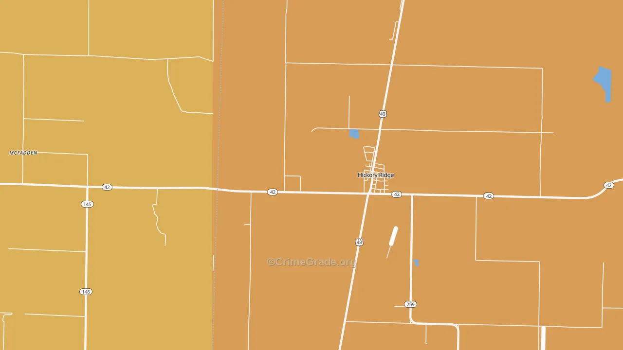 McFadden, AR Map of Assault Rates