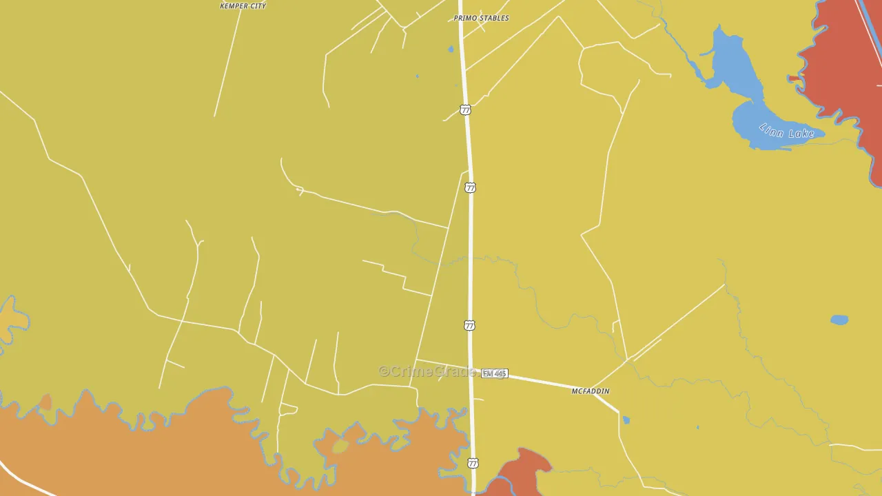 Mcfaddin, TX Map of Assault Rates