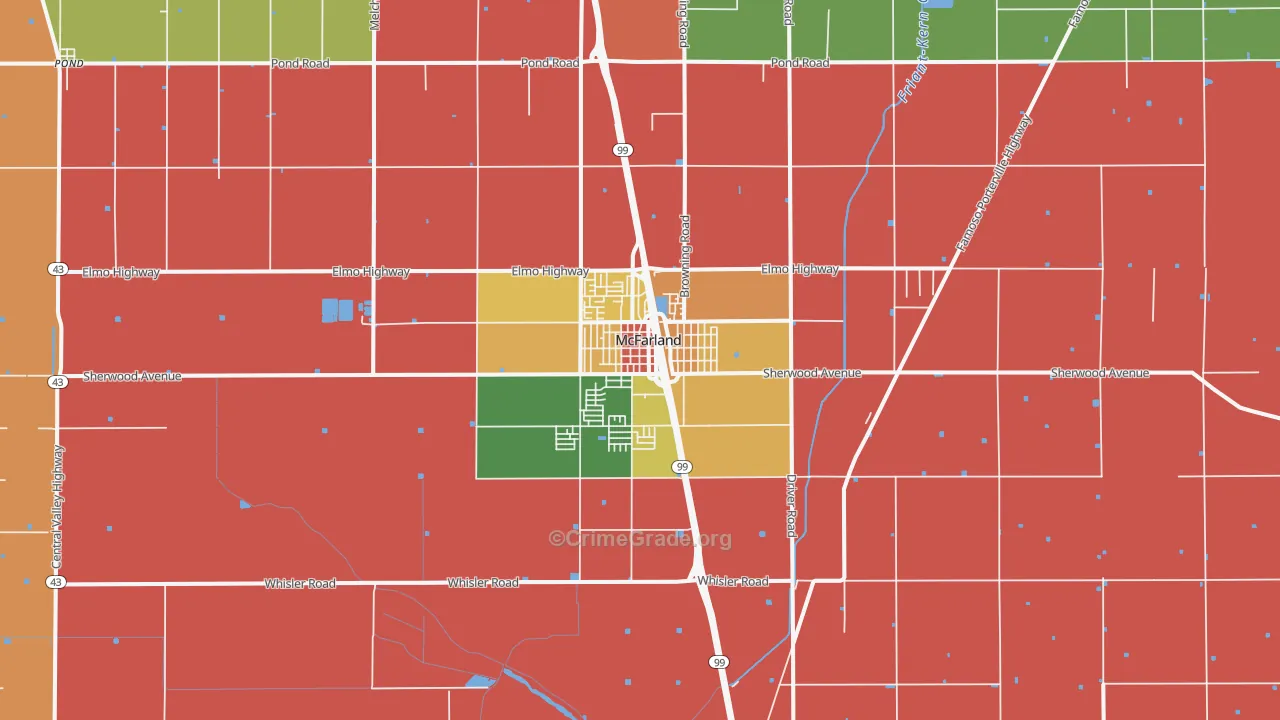 McFarland, CA Map of Assault Rates