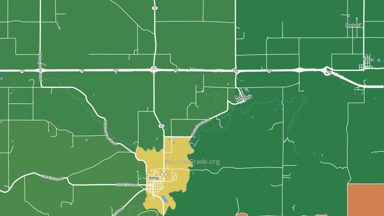 McFarland, KS Map of Assault Rates