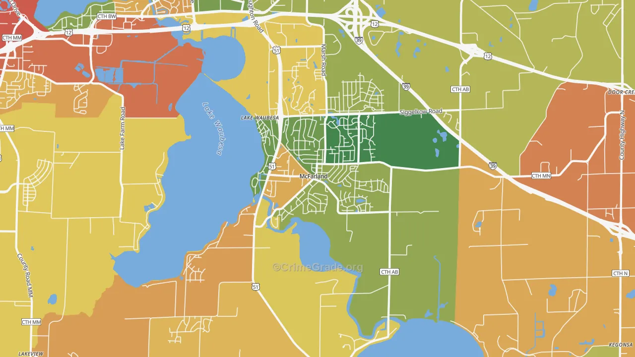 McFarland, WI Map of Assault Rates