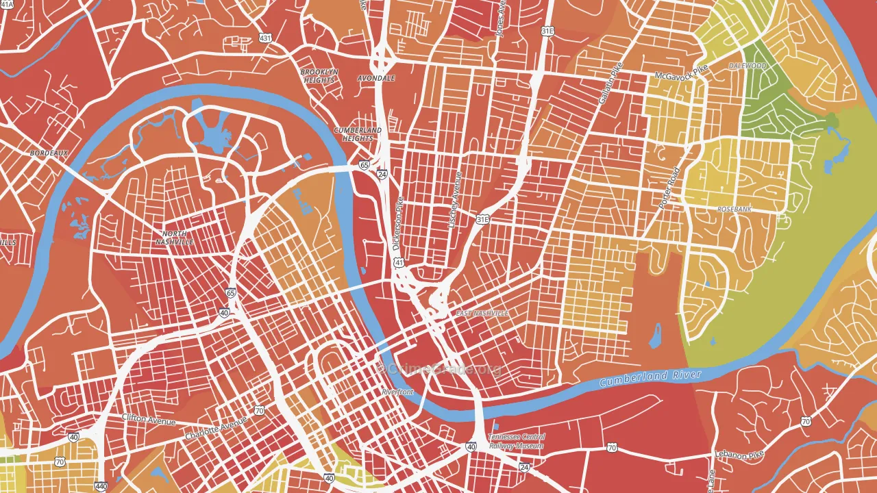 McFerrin Park, Nashville, TN Map of Assault Rates