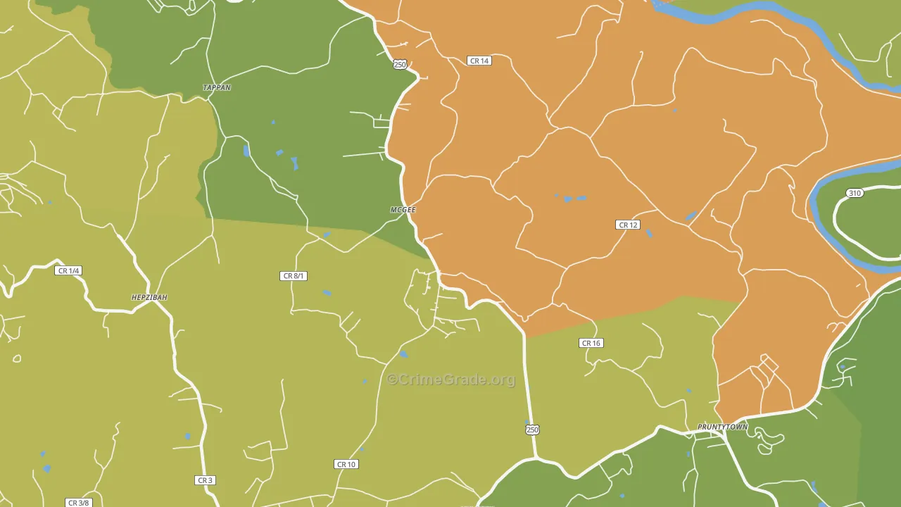 McGee, WV Map of Assault Rates