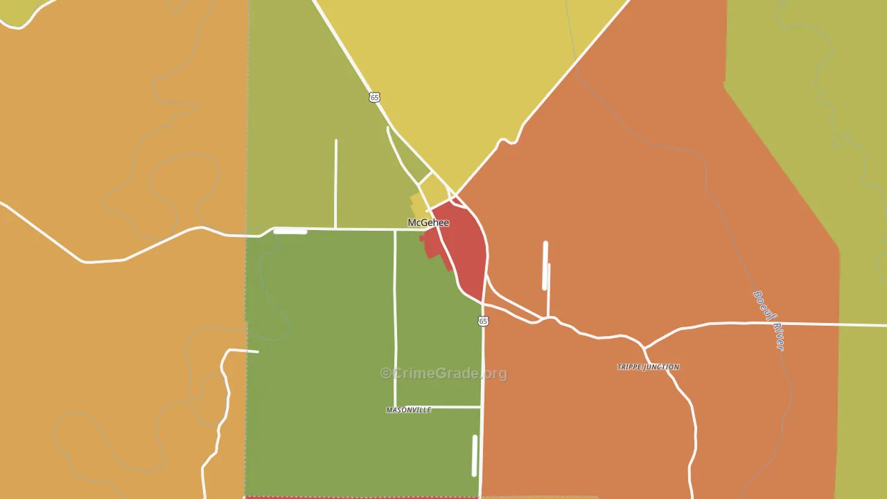 McGehee, AR Map of Assault Rates