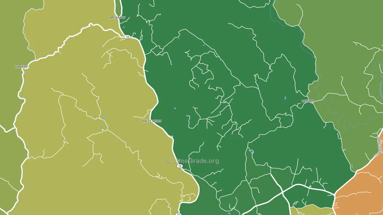 McGrady, NC Map of Assault Rates
