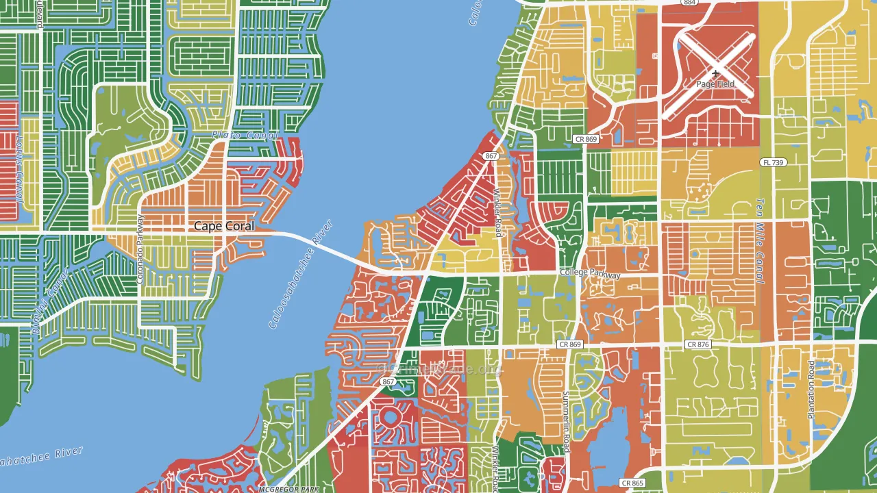 McGregor, FL Map of Assault Rates
