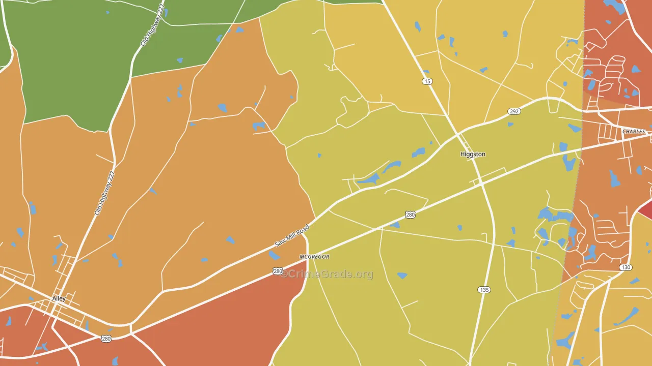 McGregor, GA Map of Assault Rates