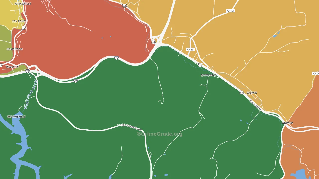 McGuire Park, WV Map of Assault Rates