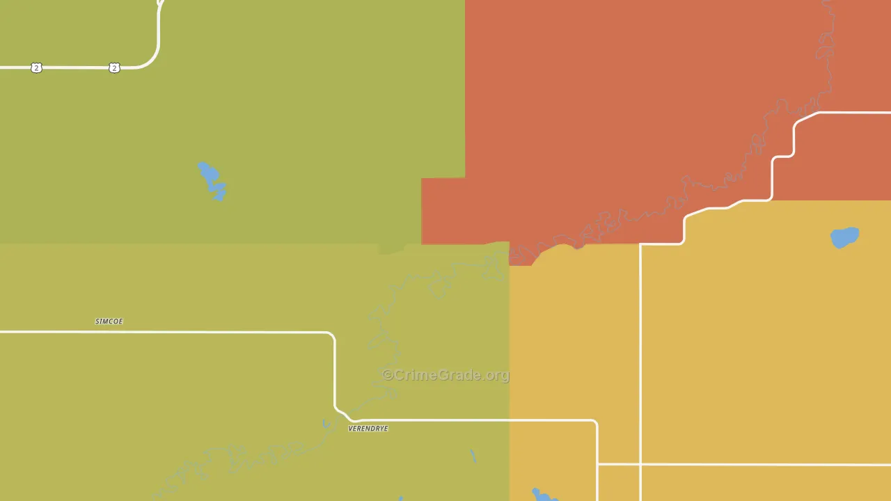 McHenry County, ND Map of Assault Rates