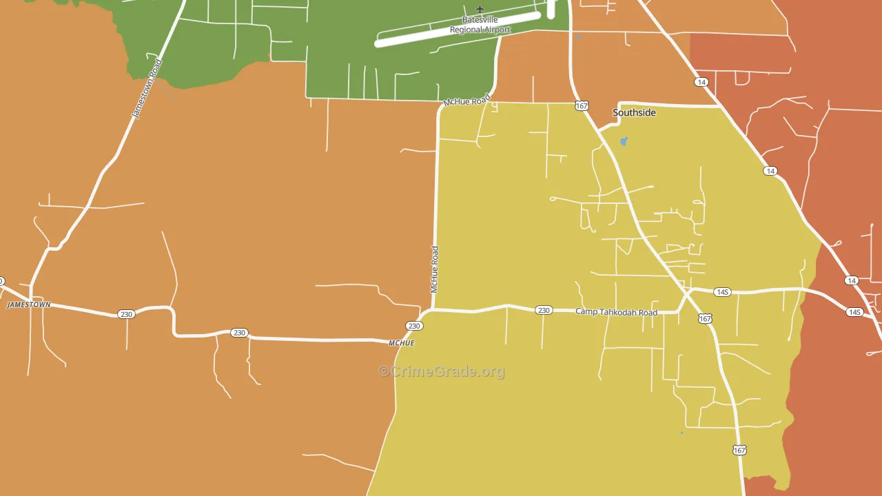 McHue, AR Map of Assault Rates