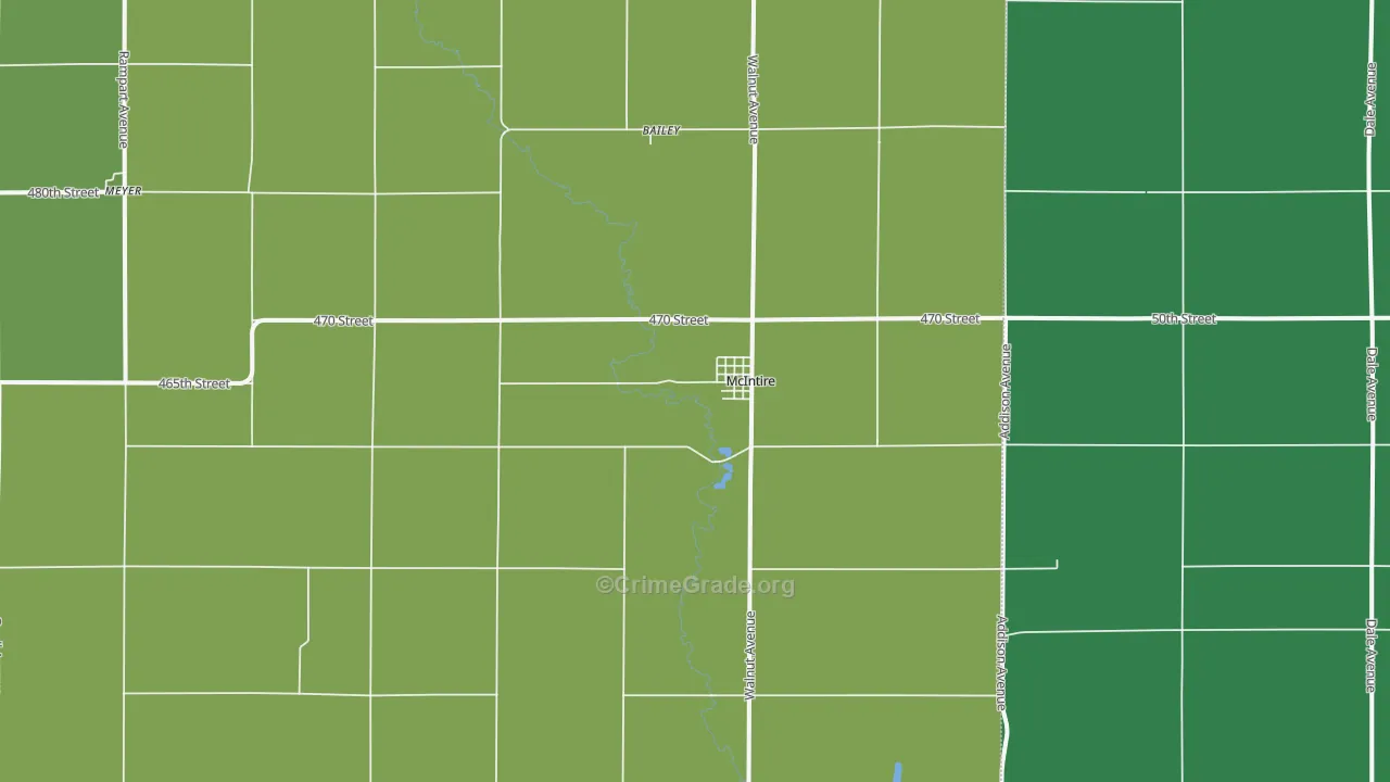 McIntire, IA Map of Assault Rates