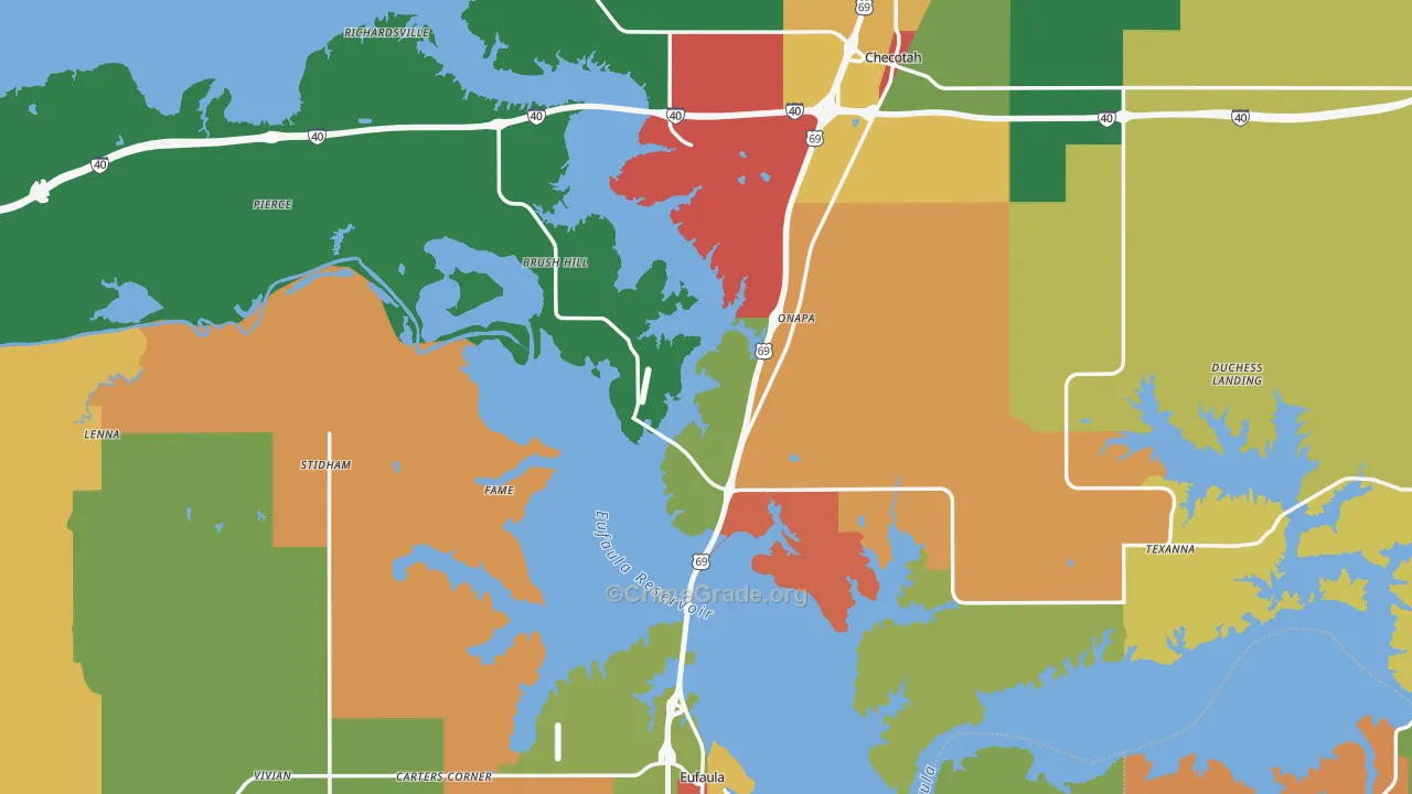McIntosh County, OK Map of Assault Rates
