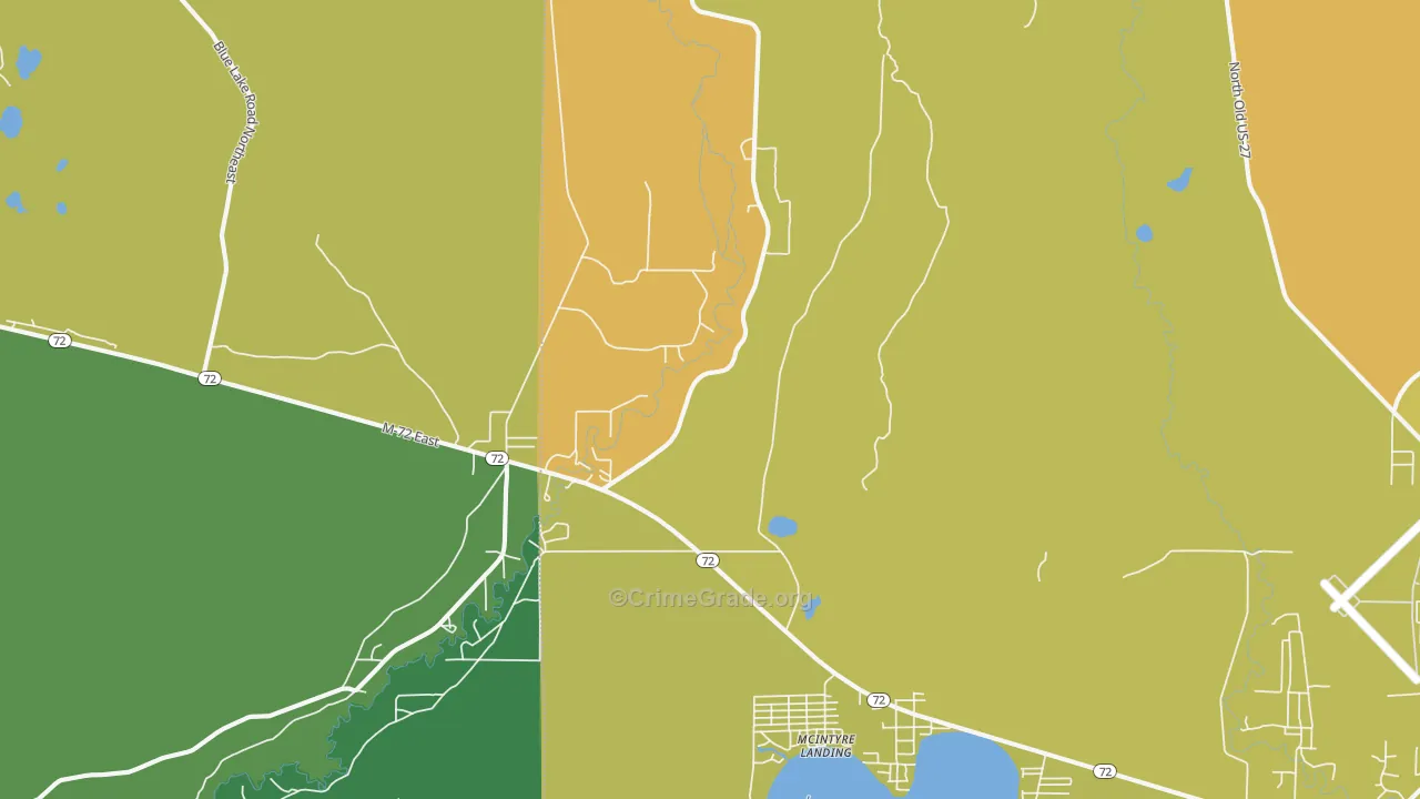 McIntyre Landing, MI Map of Assault Rates