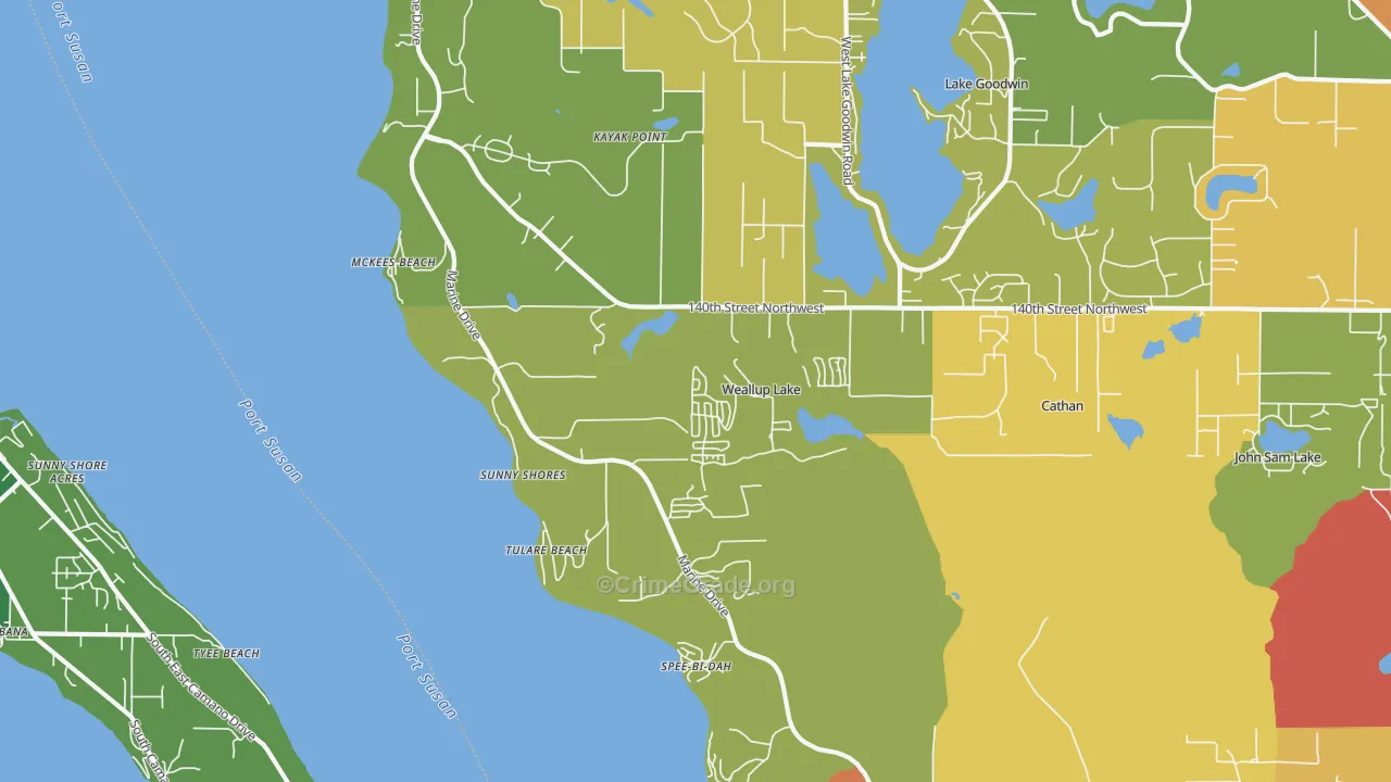 McKees Beach, WA Map of Assault Rates