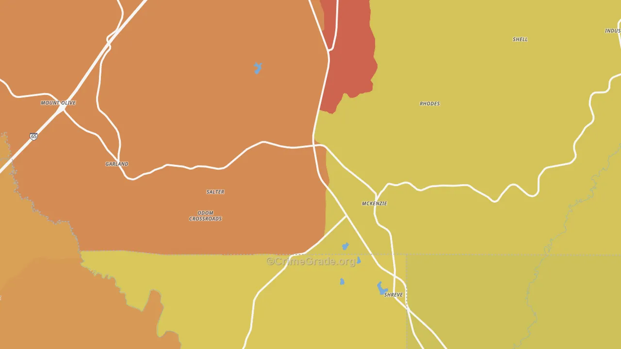 McKenzie, AL Map of Assault Rates