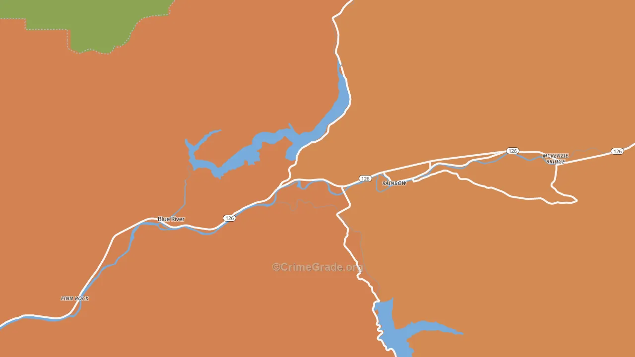McKenzie Bridge, OR Map of Assault Rates