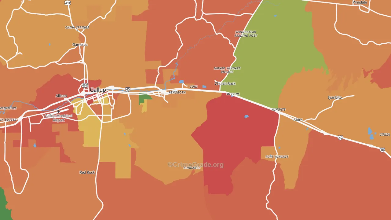 McKinley County, NM Map of Assault Rates