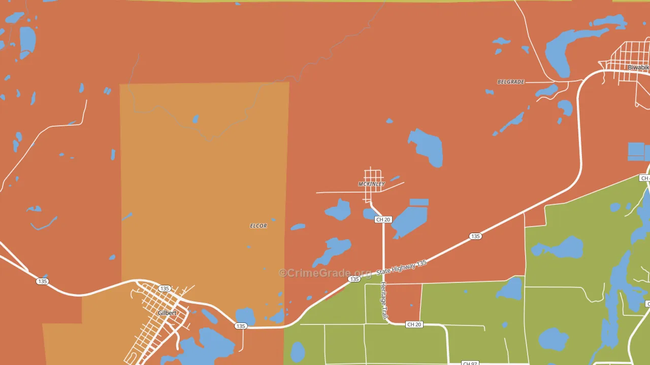 McKinley, MN Map of Assault Rates