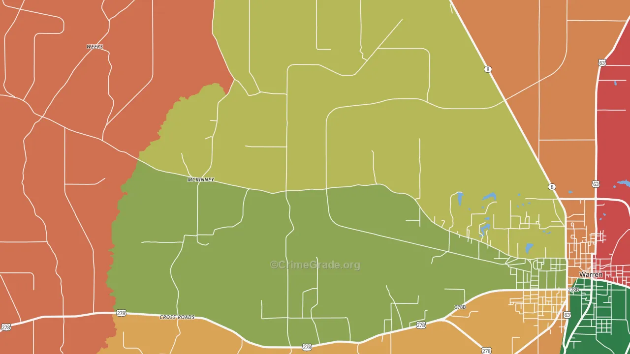 McKinney, AR Map of Assault Rates