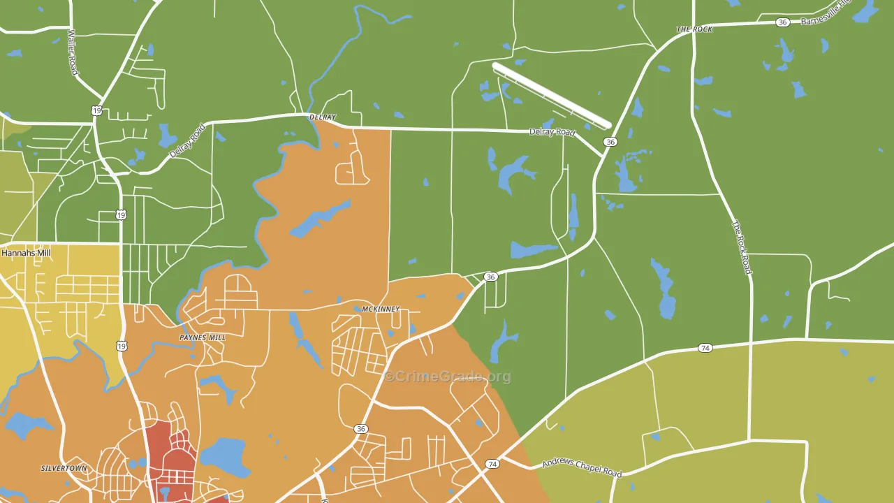 McKinney, GA Map of Assault Rates