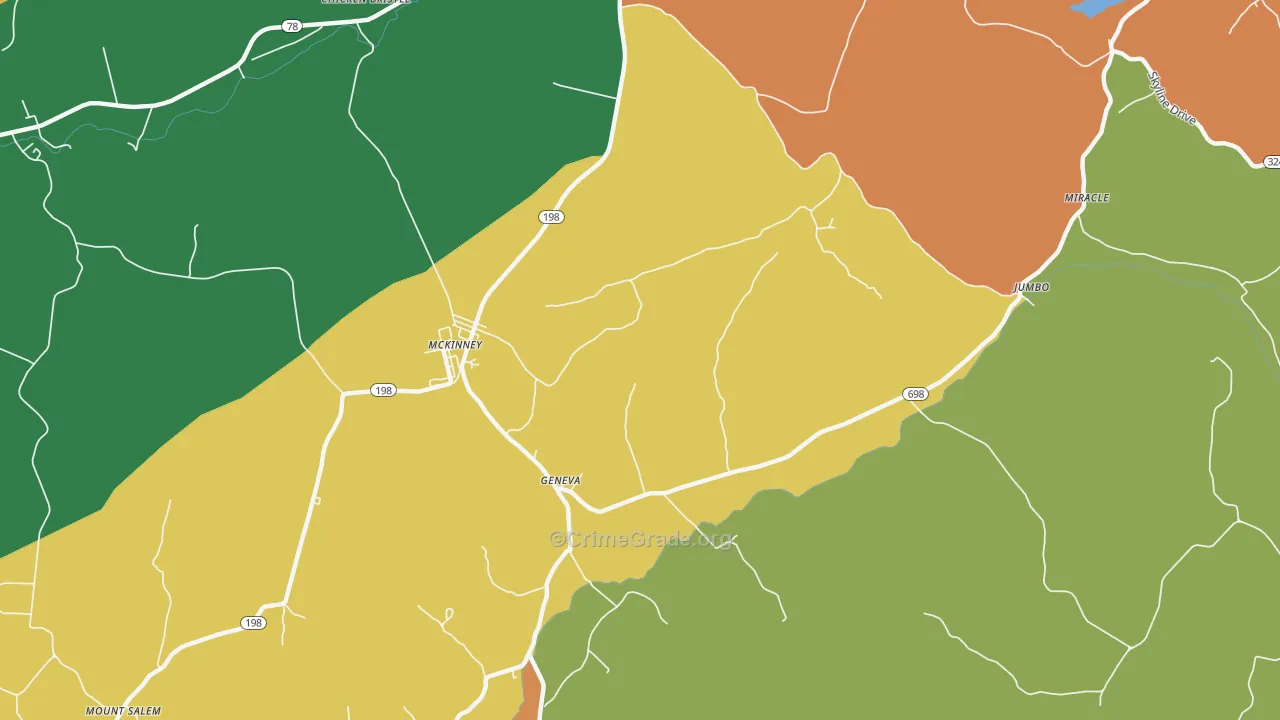 McKinney, KY Map of Assault Rates