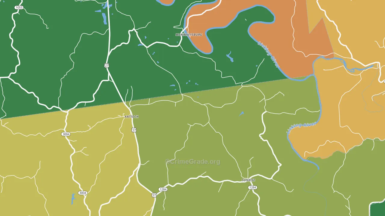 McKinneysburg, KY Map of Assault Rates