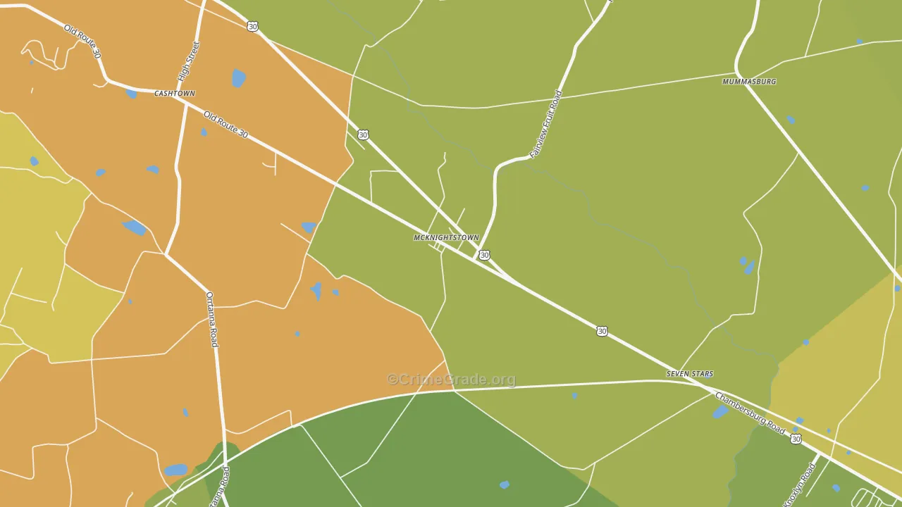 McKnightstown, PA Map of Assault Rates