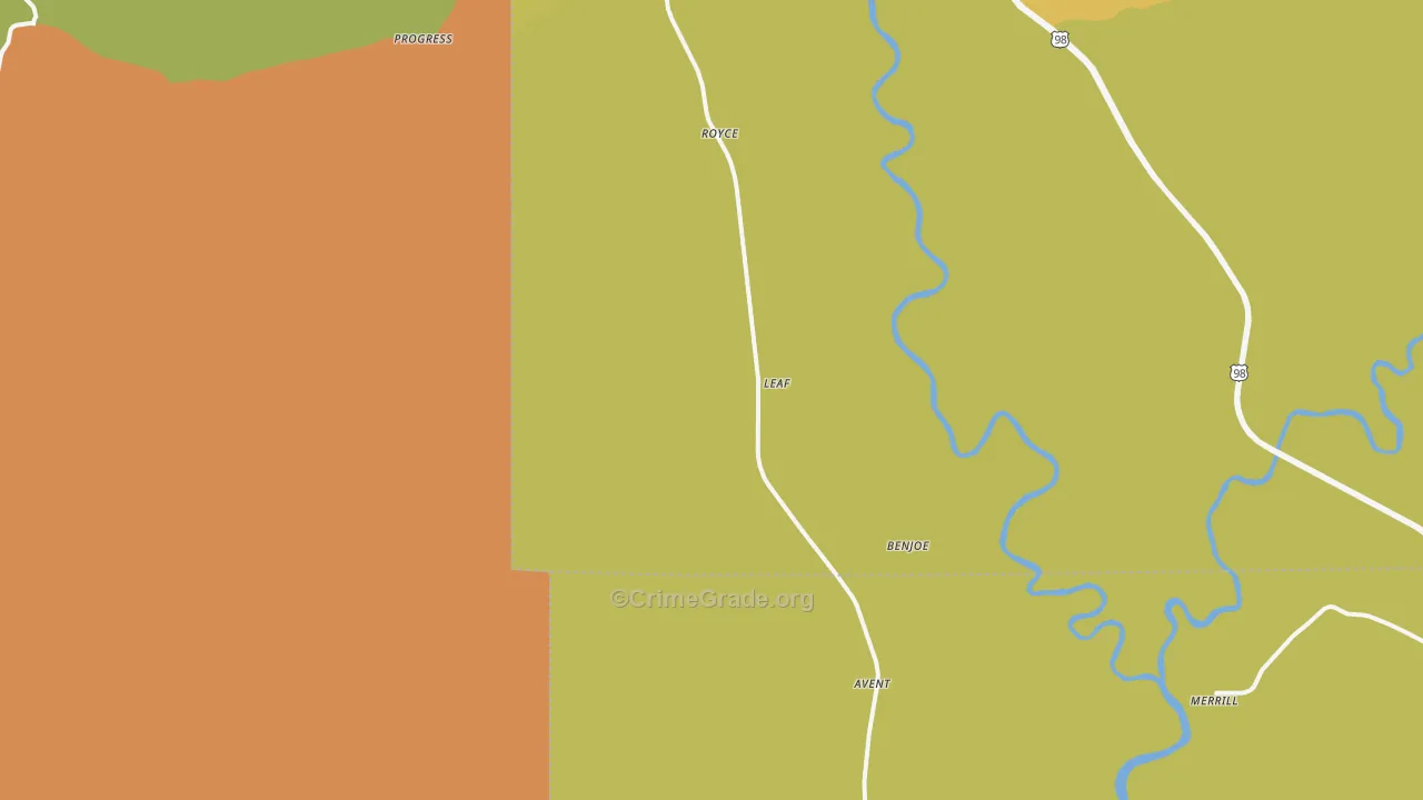McLain, MS Map of Assault Rates