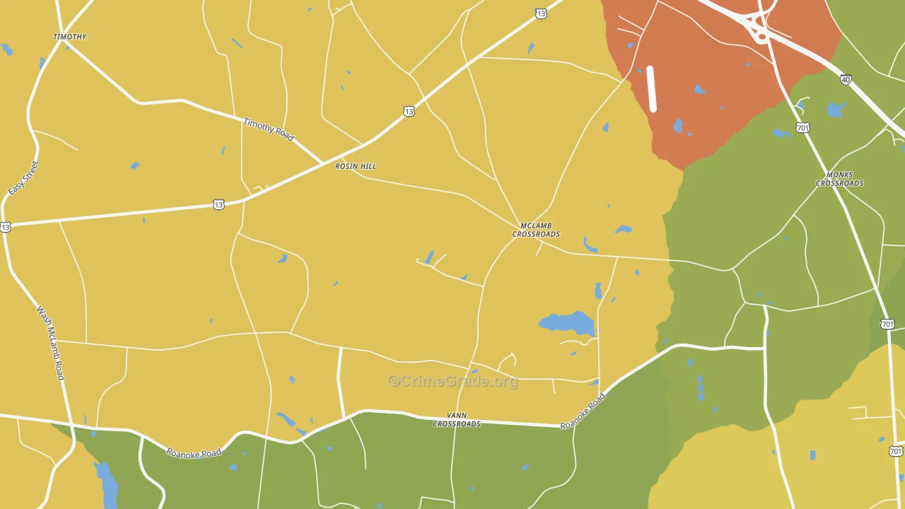 McLamb Crossroads, NC Map of Assault Rates