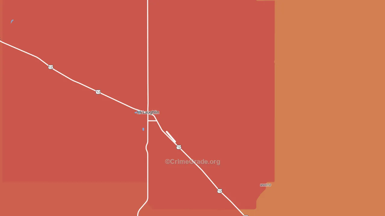McLaughlin, SD Map of Assault Rates
