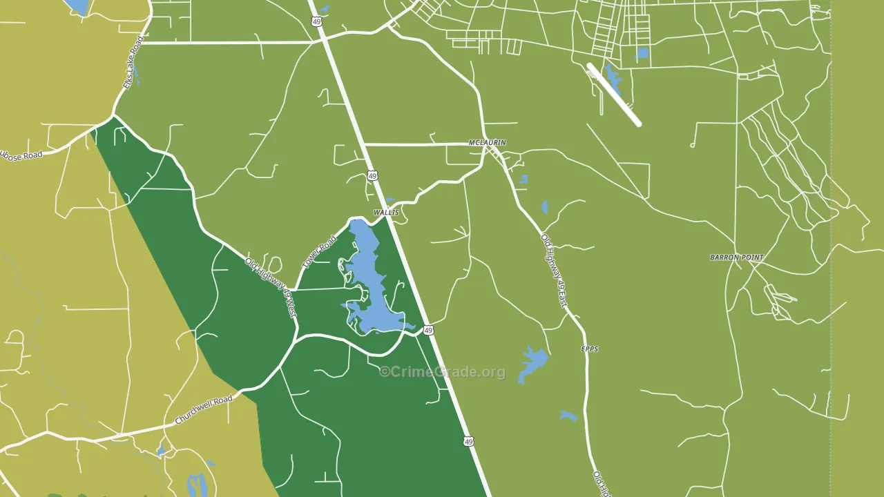 McLaurin, MS Map of Assault Rates
